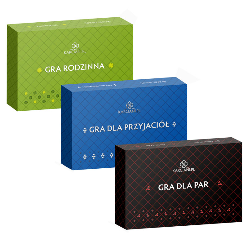 zestaw 3 gier karcianych z pytaniami